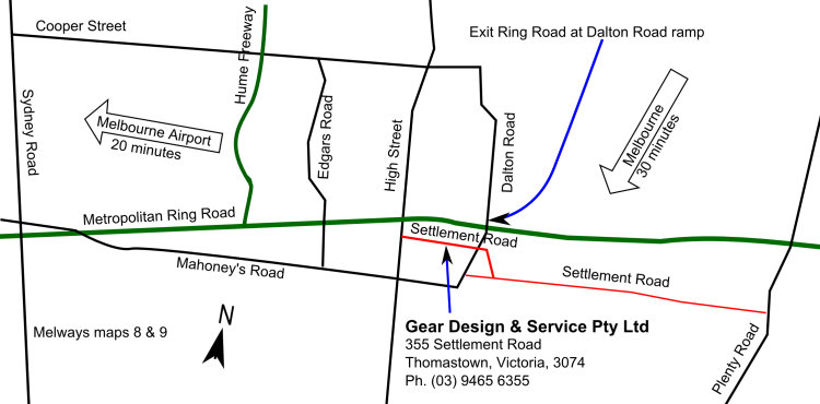 Location of Gear Design & Service Pty Ltd