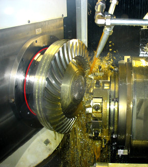 Cutting a spiral bevel gear on a Klingelnberg CNC machine at Gear Design & Service Pty Ltd